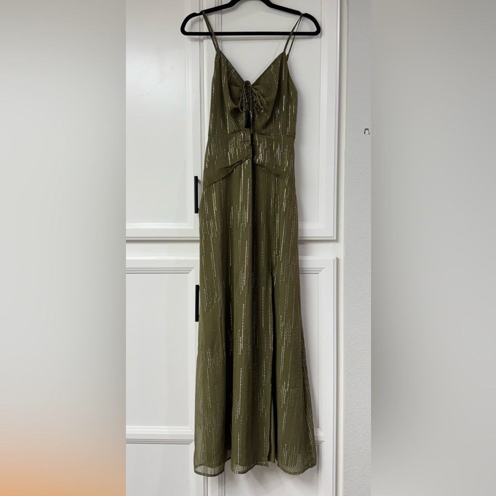 Elegant Olive Green Maxi Dress
